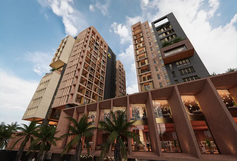 The podium and retail frontage at Grand Mirage (artist’s impression)