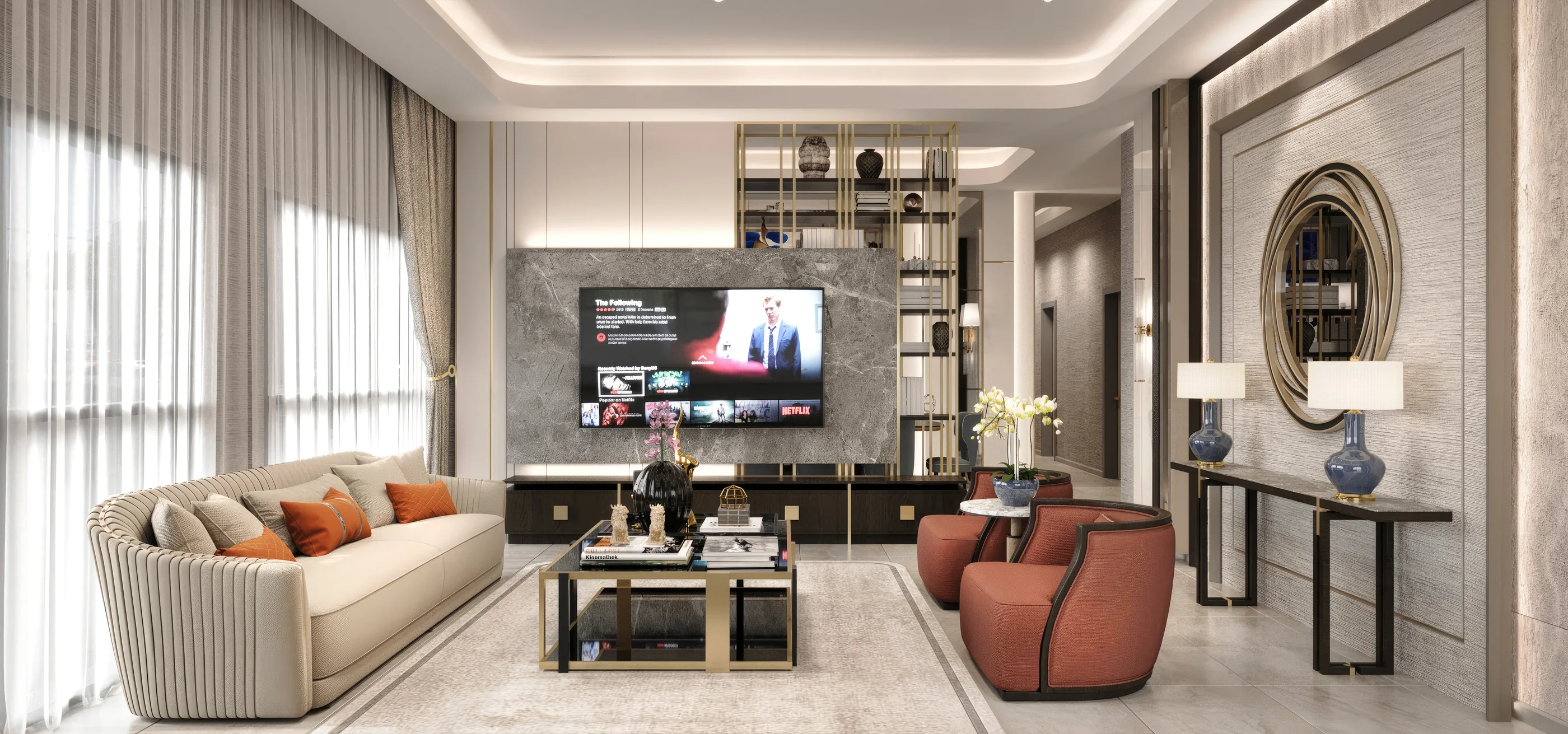 Living room of a VIP penthouse at Grand Mirage (artist’s impression)