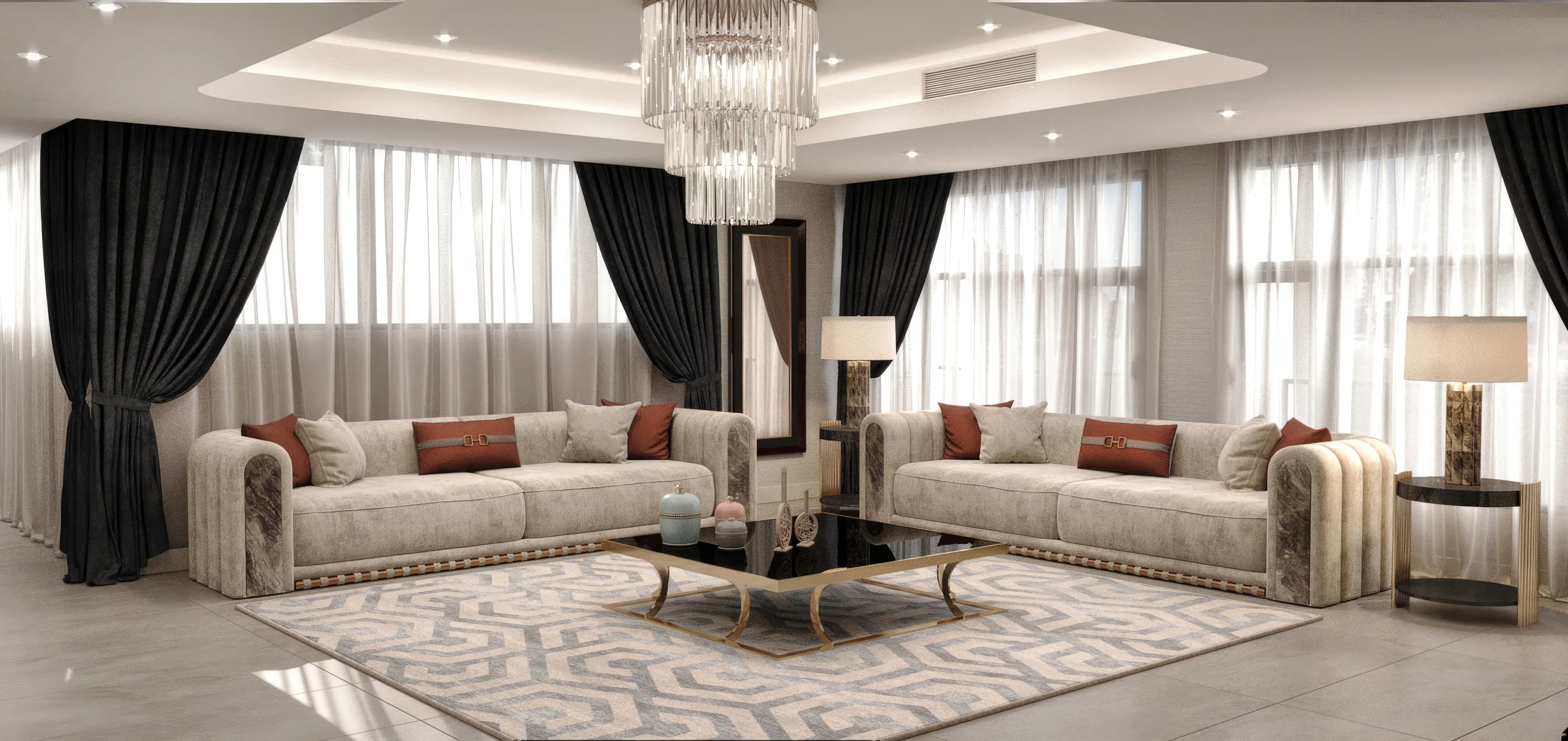 Salon of a VIP penthouse at Grand Mirage (artist’s impression)