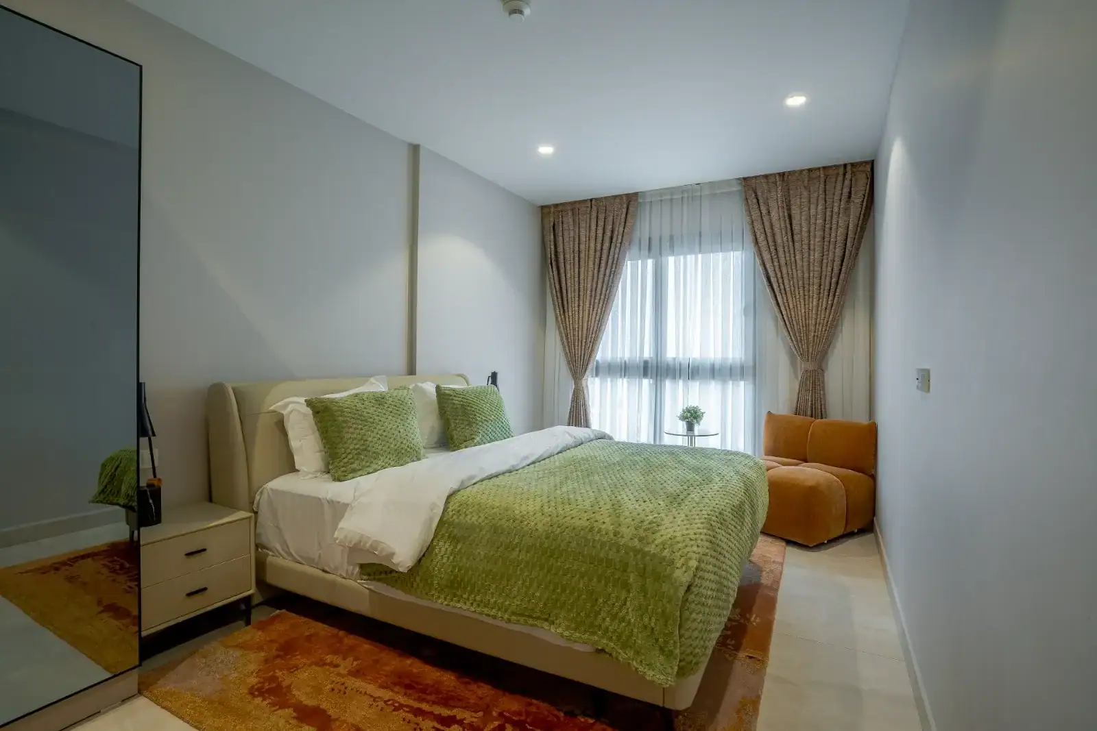 Bedroom in a completed Grand Mirage apartment, Accra